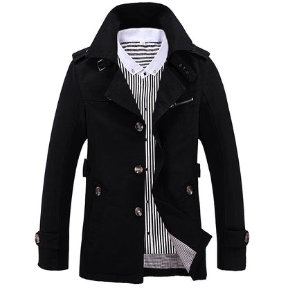 Men's Fashion Casual Solid Color Trench Coat - Classic Slim Fit Jacket Men's Fashion Casual Solid Color Trench | Ectron Online