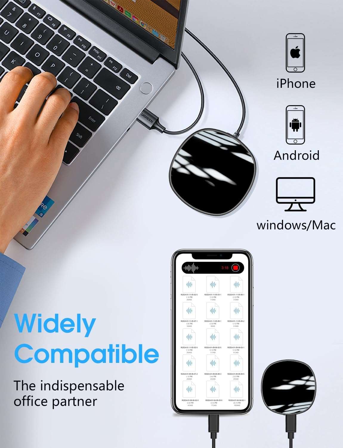 64GB Digital Voice Activated Recorder | Magnetic 3-in-1 Audio Device 64GB Digital Voice Recorder Voice Activa | Ectron Online