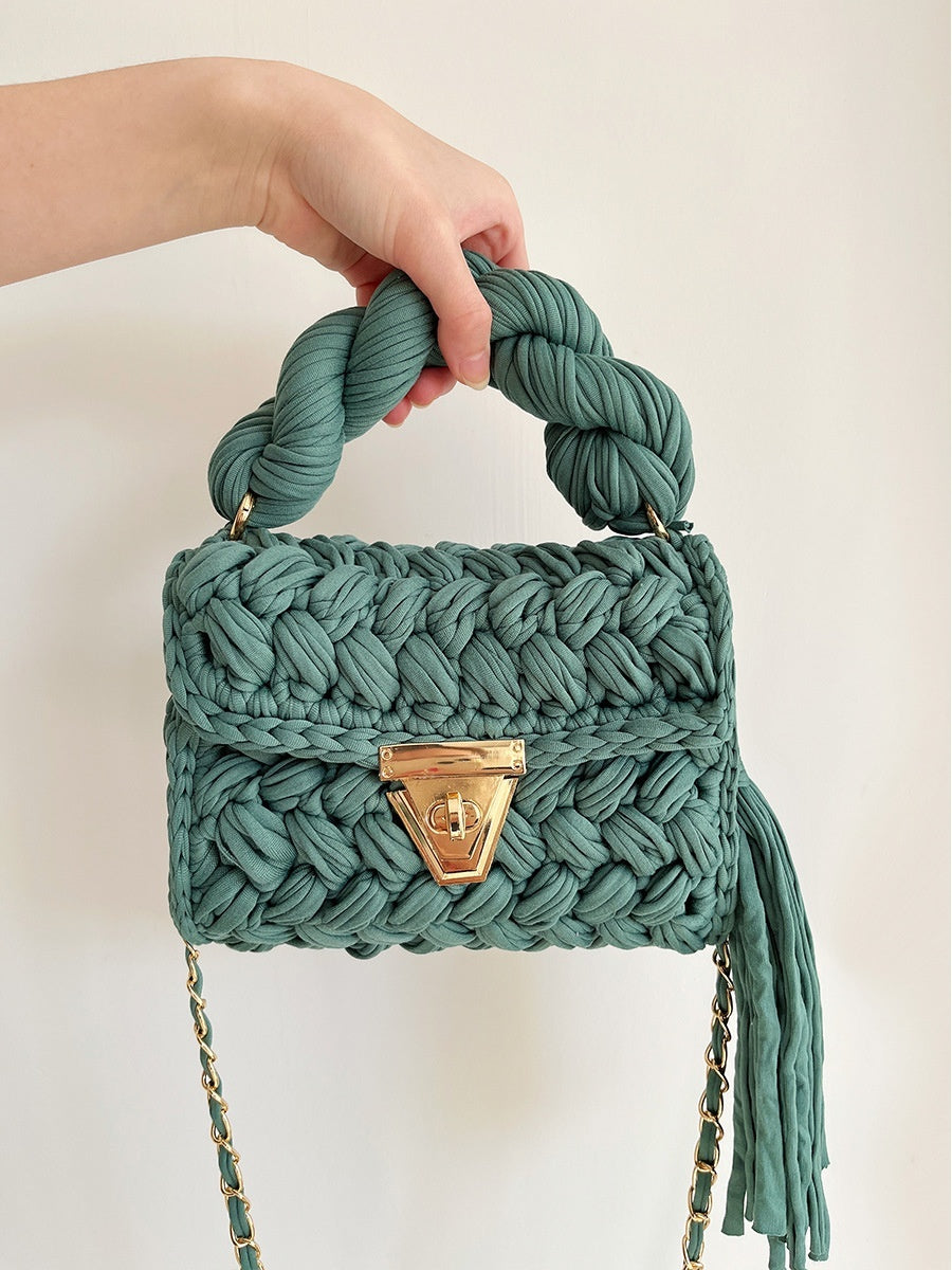 Pure Handmade Rainbow Cloth Strip Bag - Eco-Friendly & Vibrant Pure Handmade Cloth Strip Bag Rainbow | Ectron Online