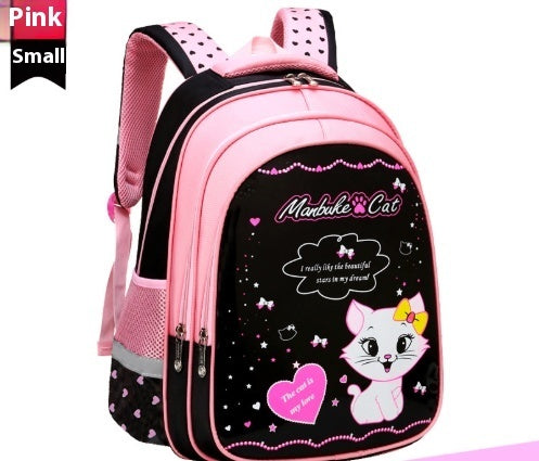 Cute Cat Print Kids Backpack – Durable & Spacious School Bag Kids School Cute Cat Print Backpack | Ectron Online