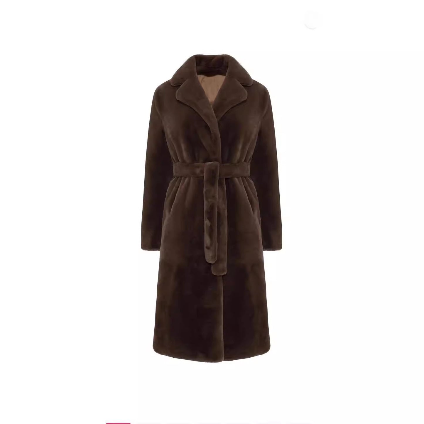 Long Faux Fur Trench Coat