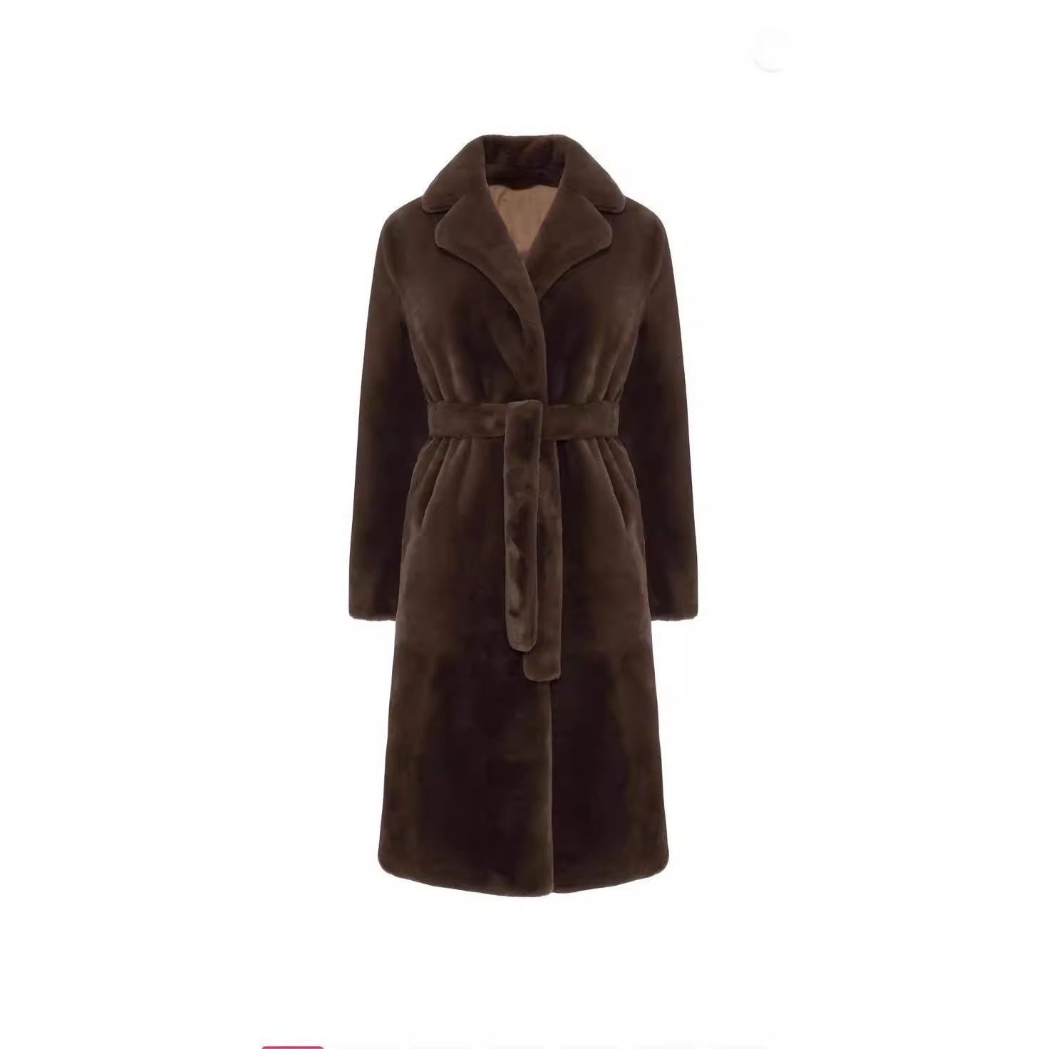Long Faux Fur Trench Coat
