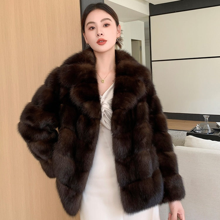 Purple Sable Faux Fur Jacket