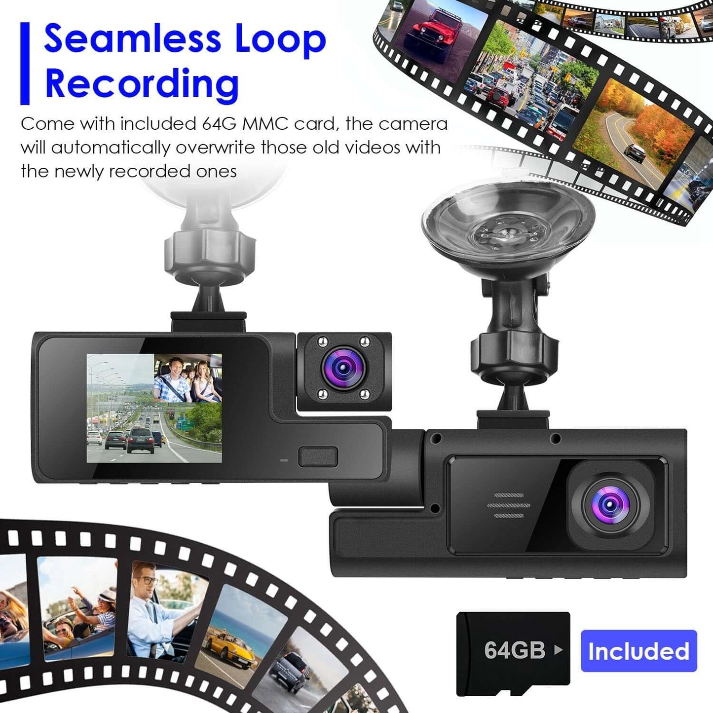 3-Channel WiFi Dash Cam - 1080P Front 1Pc WiFi FHD 1080P Car Dash Cam 3 Channe | Ectron Online
