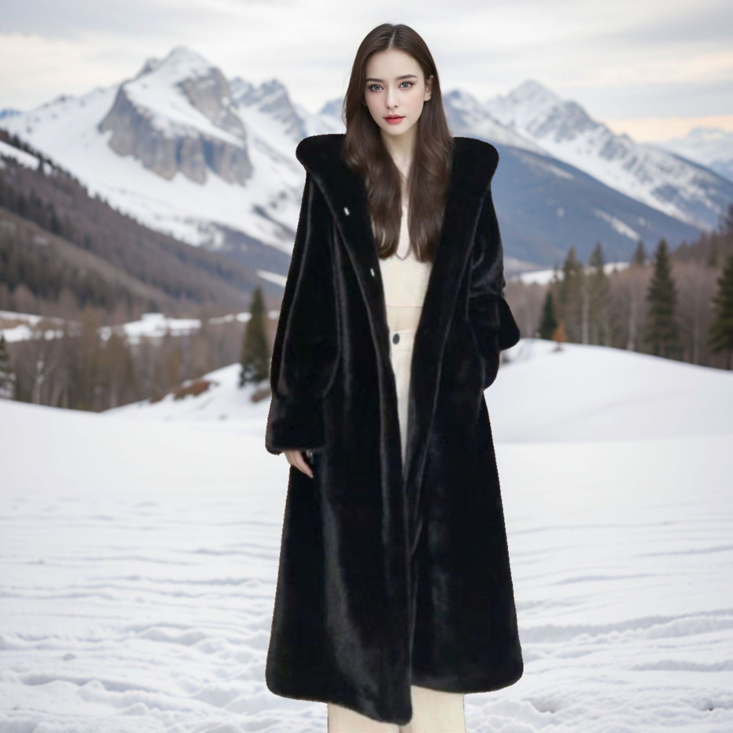 Plus Size Leopard Print Fur Coat | Women's Loose Long Faux Fur Jacket