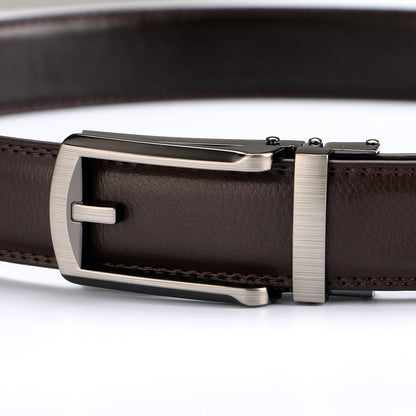 Two-layer Cowhide Fake Needle Automatic Buckle Men's Special Belt