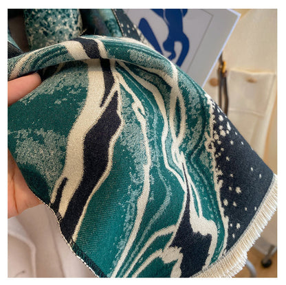Women's Double-Sided Thick Scarf Style Double-sided Thickened Warm Scarf | Ectron Online