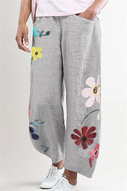 Loose Street Fashion Printed Cropped Trousers