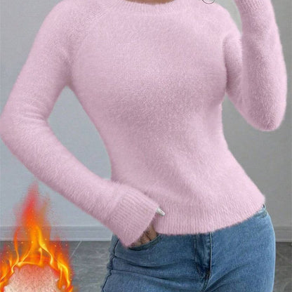 Women's Soft Glutinous Sweater | Pure Color Long Sleeve Knitwear Women's Pure Color All-matching Soft Glu | Ectron Online
