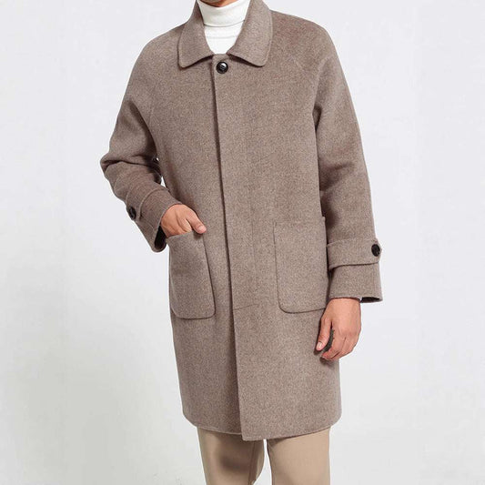Men's Reversible Wool Mid-Length Coat