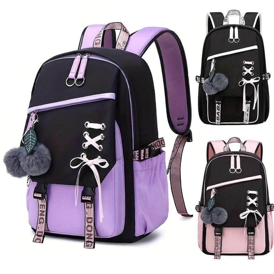 Cute Bow Backpack for Women & Girls | Sweet Fashion Student Bag New Bow Women's Backpack Girl Cute Sweet | Ectron Online