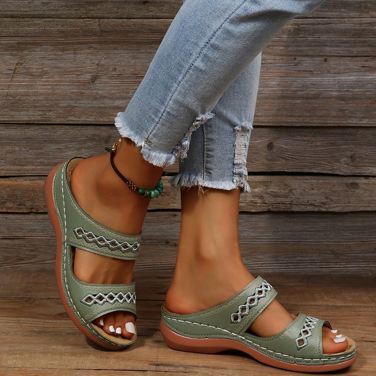 New One-word Slippers For Women Spring New Muffin Platform Slippers New One-word Slippers For Women Spring N | Ectron Online