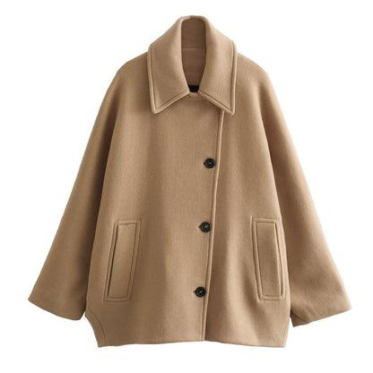 Fashionable French Short Cape Coat French Coat Fashion Polo Collar Blended | Ectron Online
