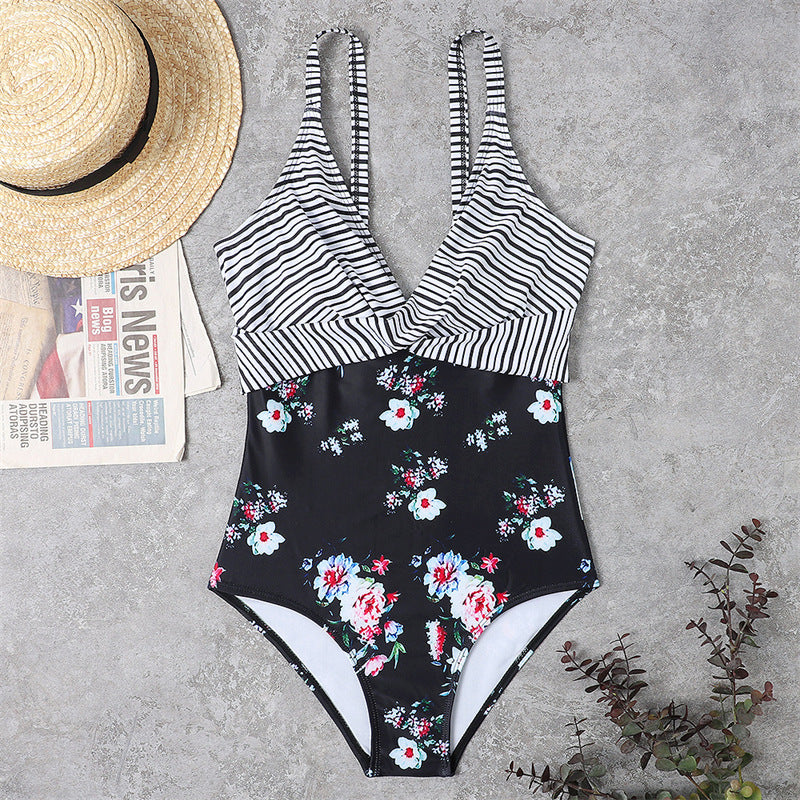 Slimming Color Matching One-piece Bikini Swimsuit For Women Slimming Color Matching One-piece Bikini | Ectron Online