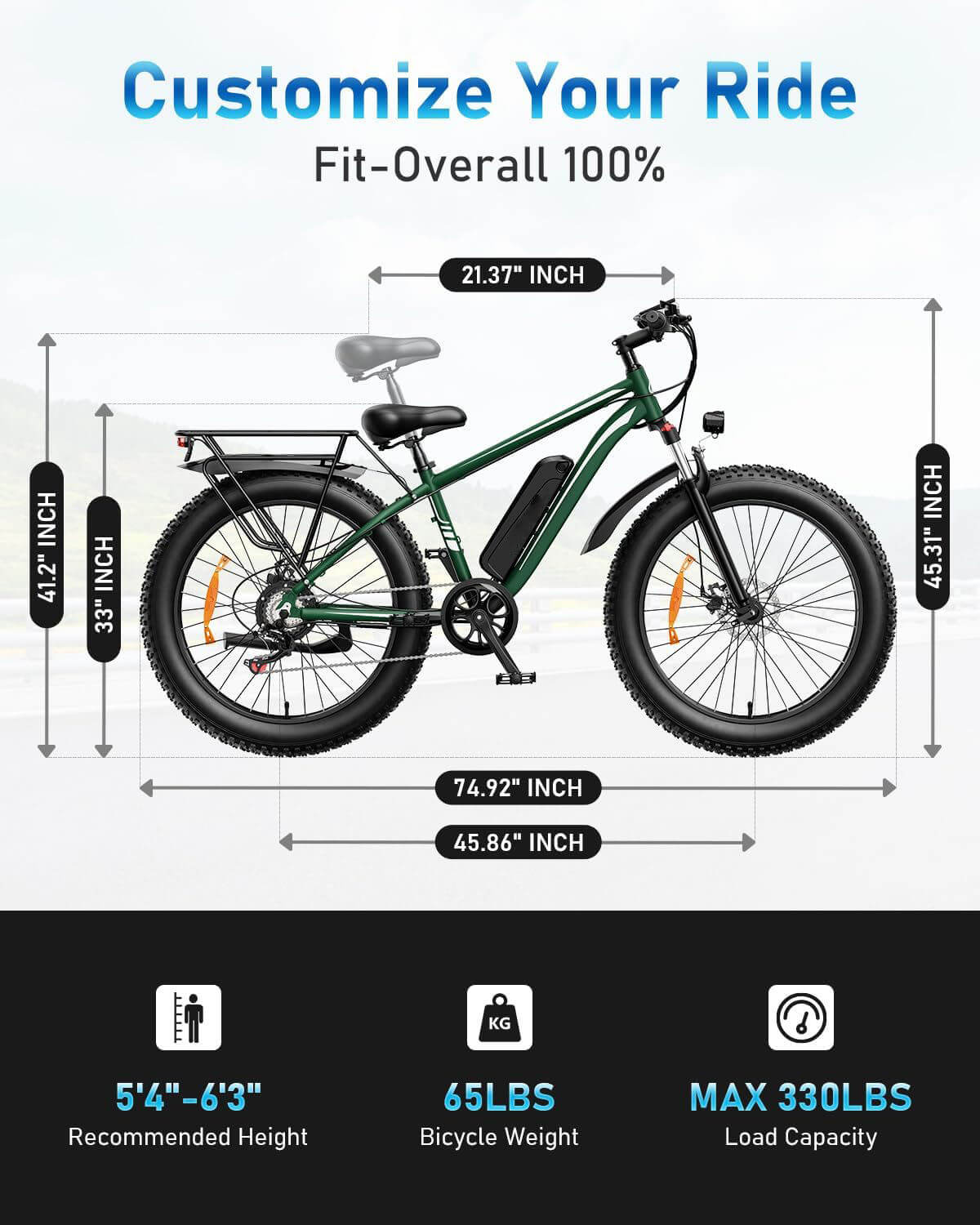 EB26 Electric Fat Tire Bike EB26 Electric Bike -1000W Single Motor, | Ectron Online