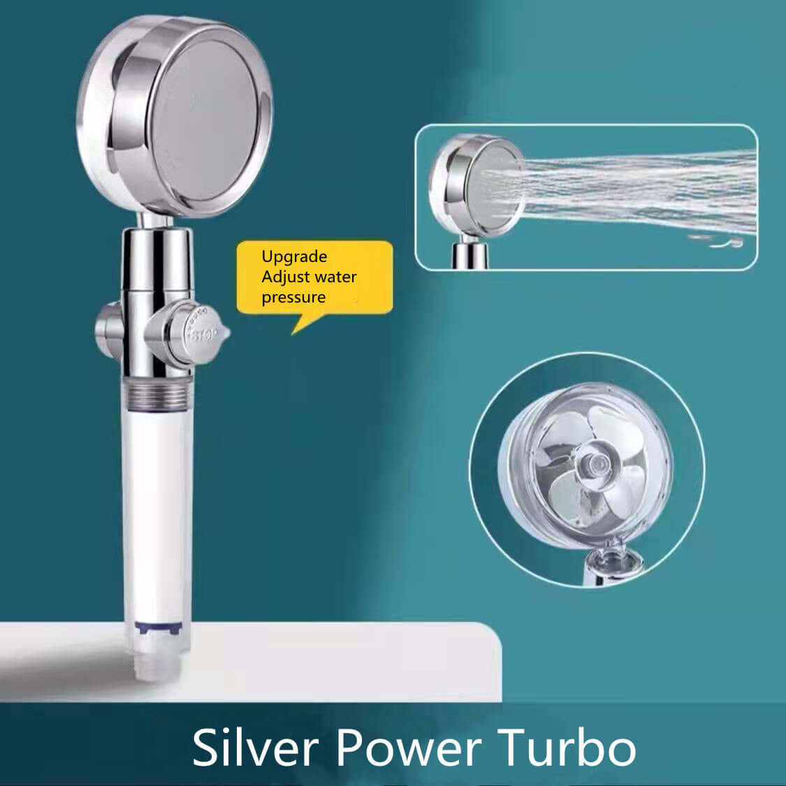 360° Rotating Turbo Shower Head Shower Head Water Saving Flow 360 Degree | Ectron Online
