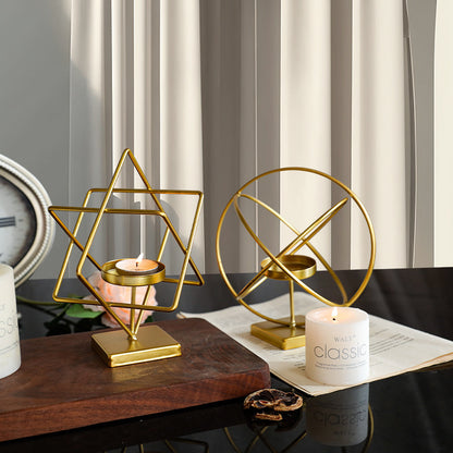 Nordic Light Luxury Golden Candlestick Ornaments