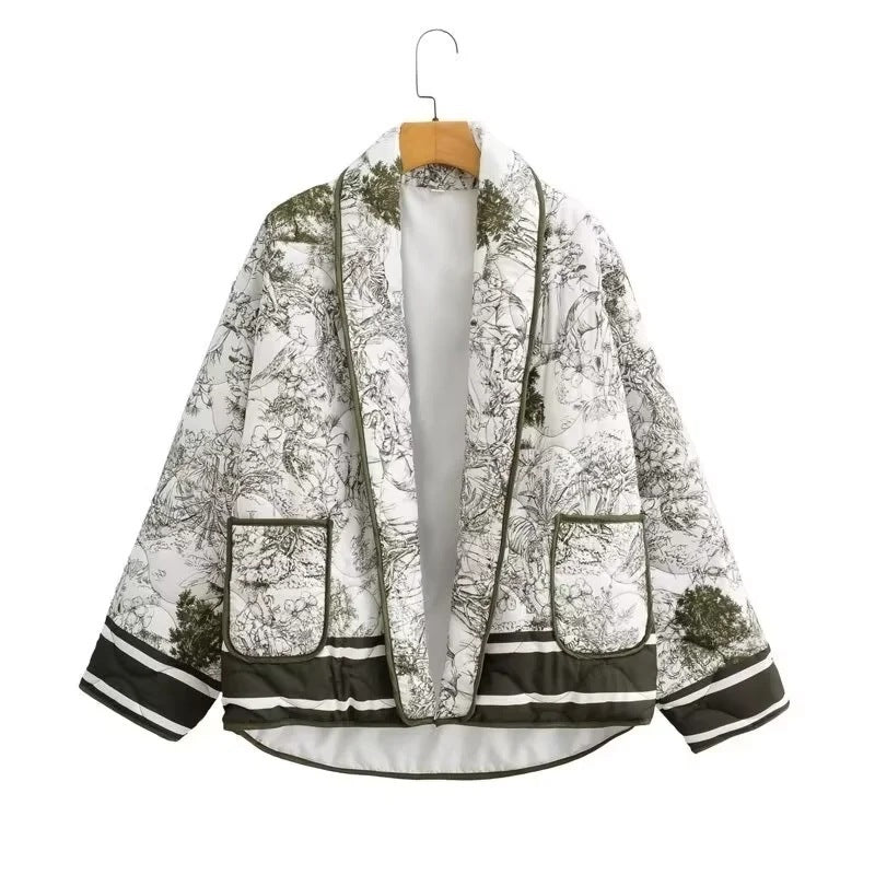 Colorful Cotton Jacket - 6-Color Print Women's 6-color Printing Cotton Jacket | Ectron Online
