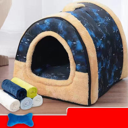 Detachable And Washable Kennel Cat Litter Closed House For Cats Warm Pet Supplies