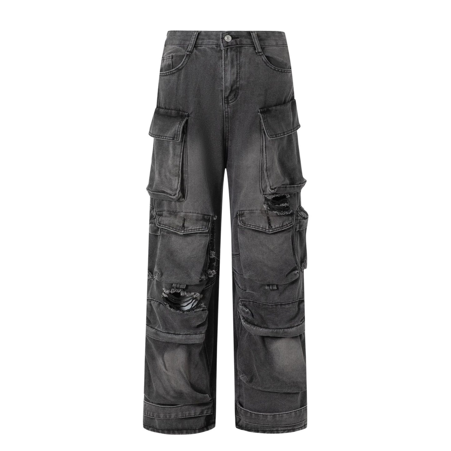 Women's New Cargo Pocket Denim Trousers