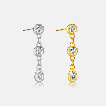 Tassel Diamond Short Eardrops Stud Earrings