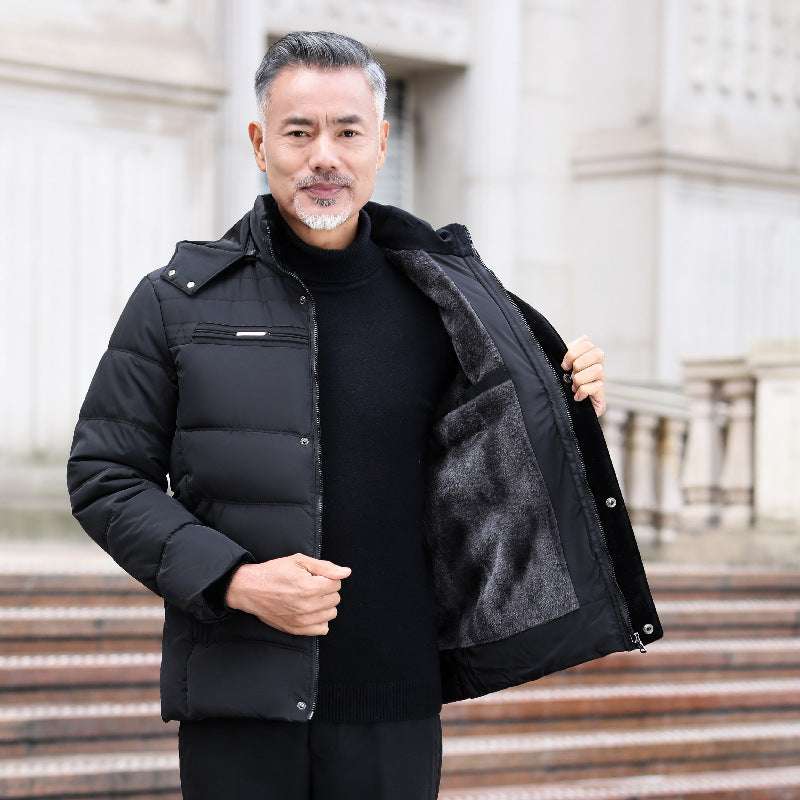 Middle-Aged & Elderly Fleece Padded Winter Coat