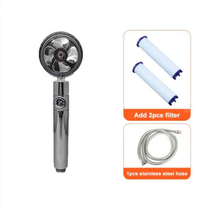 360° Rotating Turbo Shower Head Shower Head Water Saving Flow 360 Degree | Ectron Online