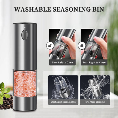 2PCS Electric Salt & Pepper Grinder Set - Adjustable Battery Mill 2PCS Electric Salt And Pepper Grinder Se | Ectron Online