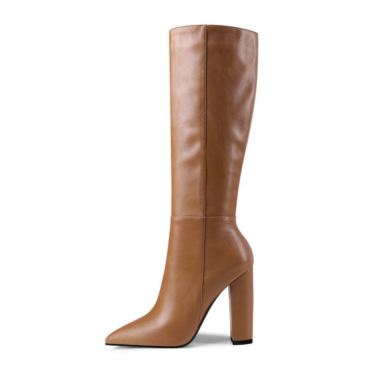 Chunky High Heel Women's Autumn/Winter Boots Pointed Toe Chunky Heel High Heel Autumn | Ectron Online