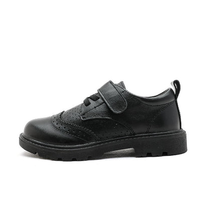 Children's Hollowed Out Fashionable British Style Cowhide Shoes