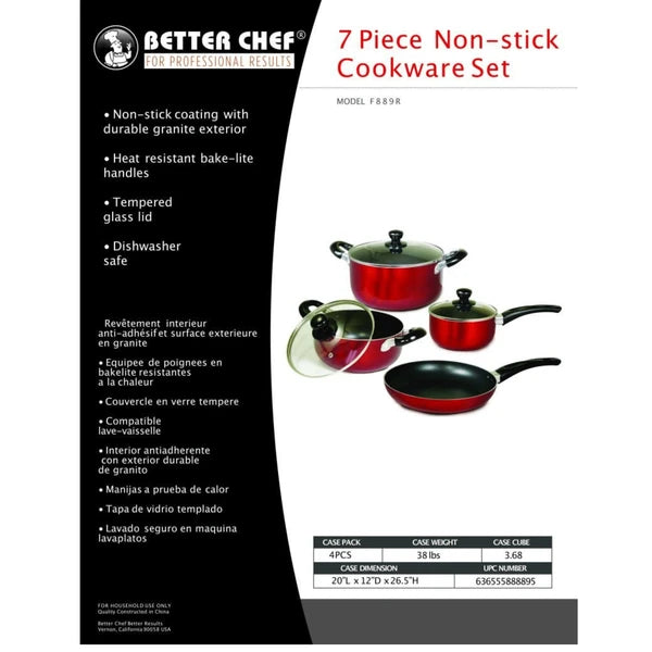 Better Chef 7-Piece Non-Stick Cookware Set | Aluminum Pots & Pans