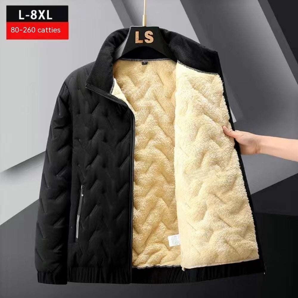 Men's Plus Size Berber Fleece Lined Cotton Coat (Dad Fit)