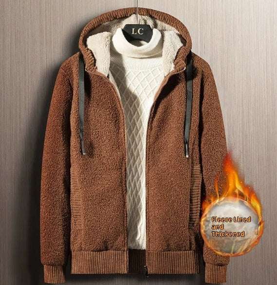 Winter Men's Zipper Hooded Sweater Cardigan