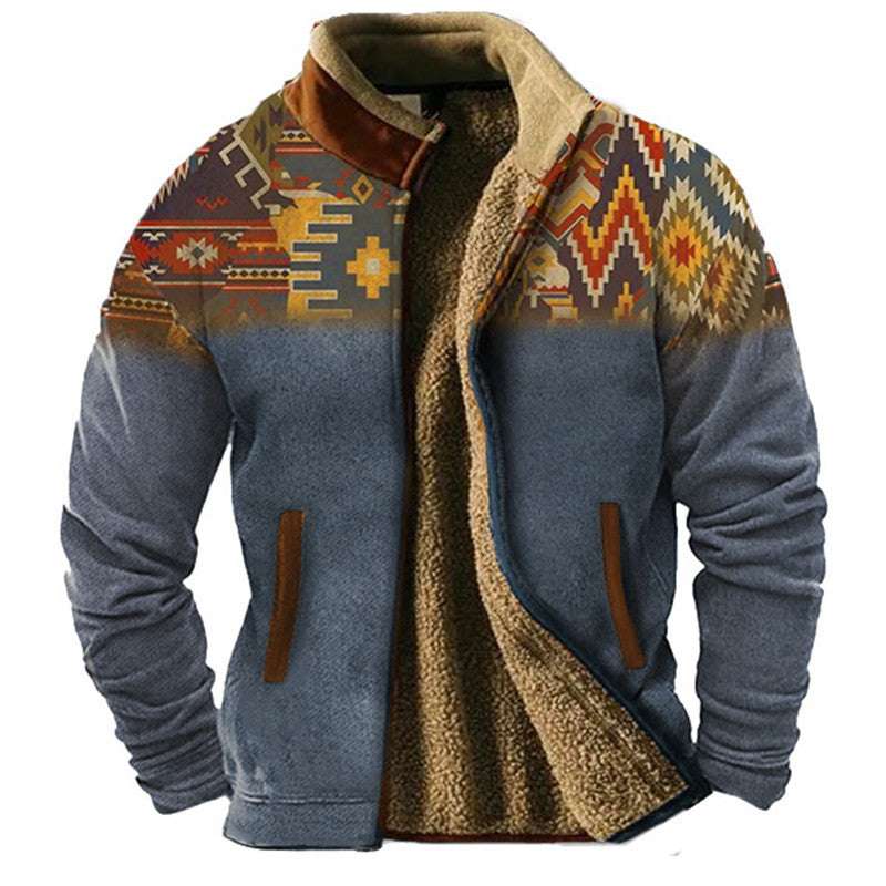 New Men's Fleece-Lined Cotton Jacket New Men's Cotton Clothes Fleece Jacket C | Ectron Online