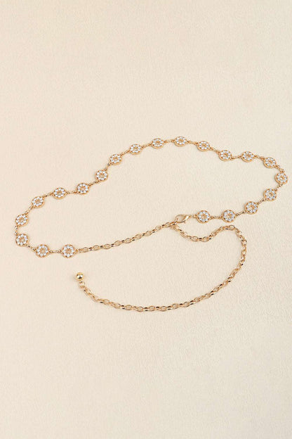 Rhinestone Decor Zinc Alloy Belt