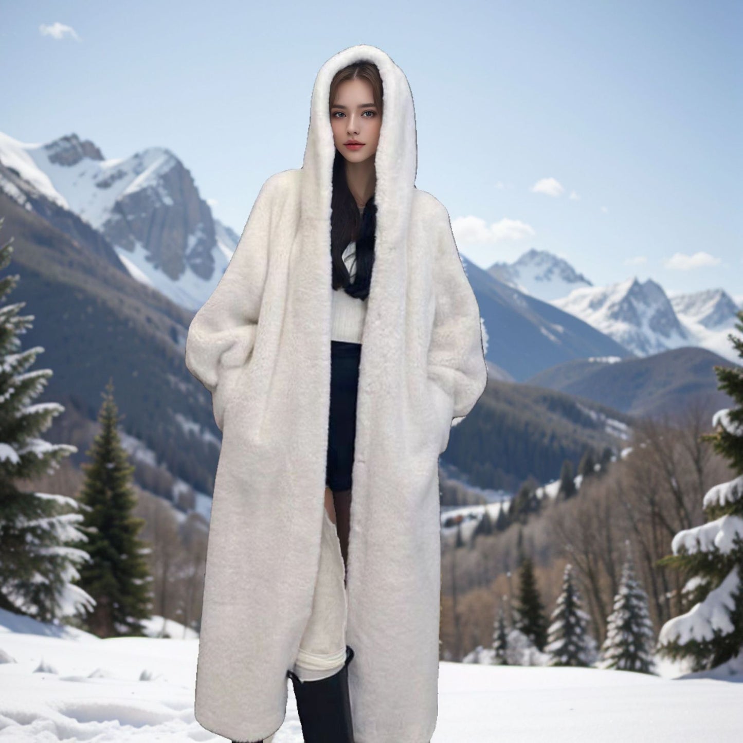 Plus Size Leopard Print Fur Coat | Women's Loose Long Faux Fur Jacket