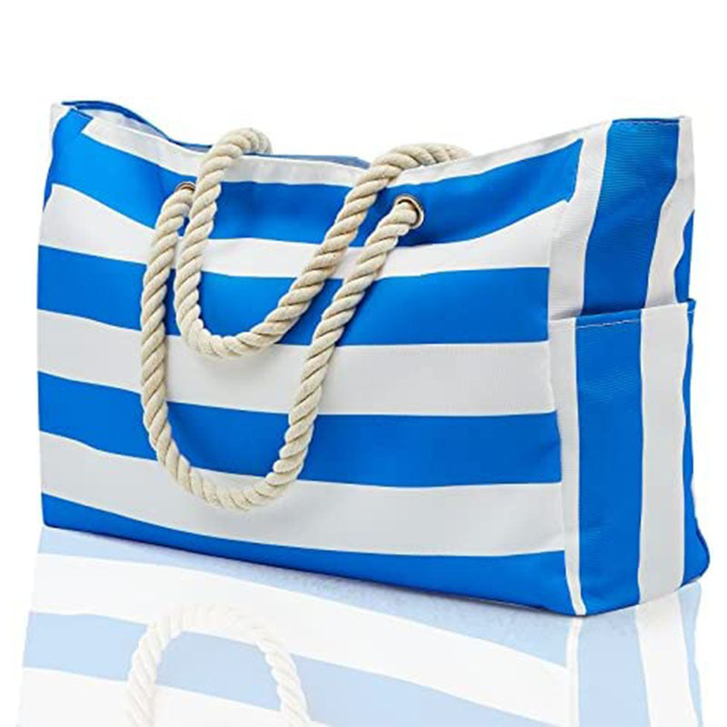 Striped Beach Large Storage Canvas Traveling Bag Striped Beach Large Storage Canvas Trave | Ectron Online