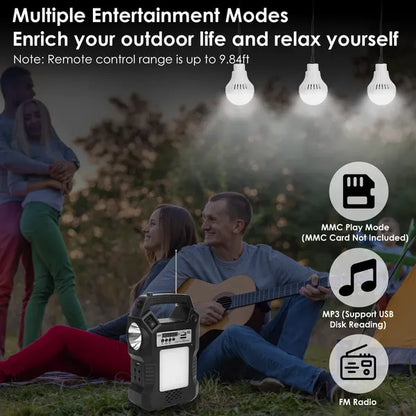Portable Solar Power Station | Emergency Lighting System with 3 Bulbs Portable Solar Power Station Rechargeabl | Ectron Online