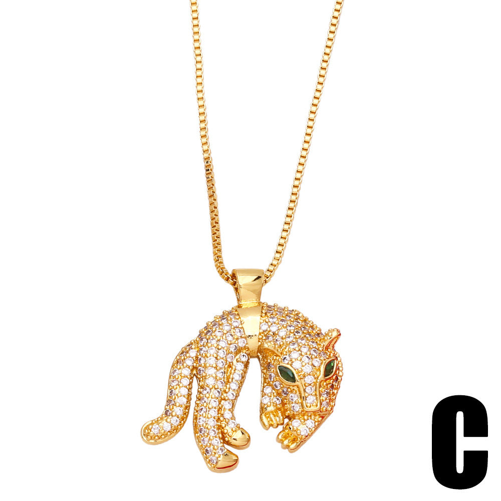 3D Diamond Tiger Head Pendant Necklace | Dazzling Details Three-dimensional Full Diamond Painting Oil Tiger Head Pendant Necklace | Ectron Online