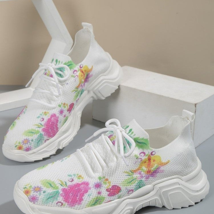 Casual Flower Sports Shoes Women Flat Bottom Plus Size Casual Flower Sports Shoes Women Flat Bo | Ectron Online