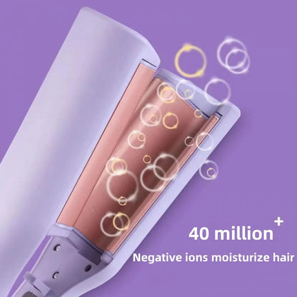 Hair straightener with negative ions on a purple background