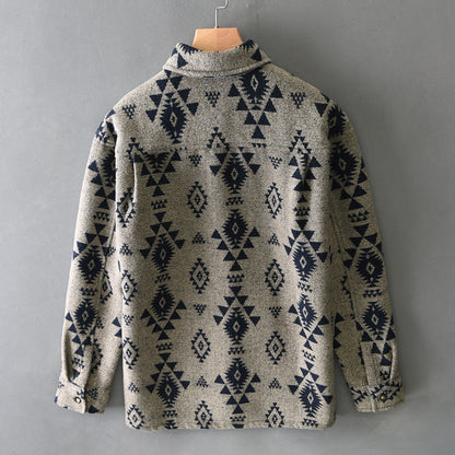 jacquard-weave shirt dress
