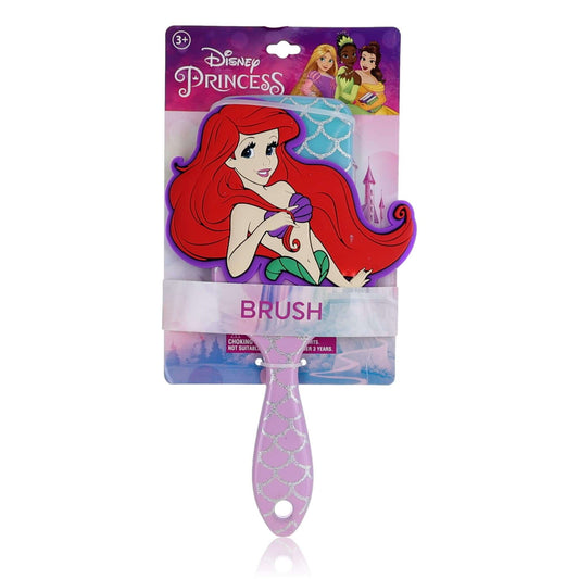 Little Mermaid kids hair brush with purple handle and decorative mermaid-style grip