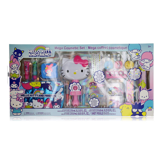 Hello Kitty & Friends kids mega cosmetic set box with bottles and accessories