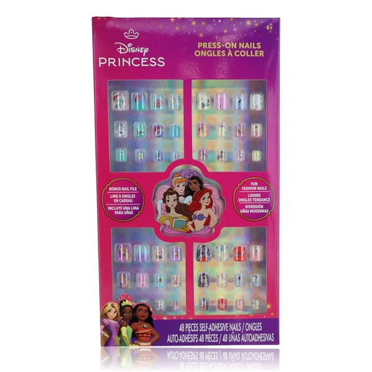 Disney Princess press-on nails set in blister pack, assorted colorful nail designs