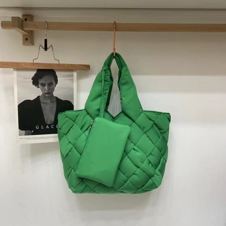 New Canvas Lattice Woven Large-capacity Female Bag New Canvas Lattice Woven Large-capacity | Ectron Online