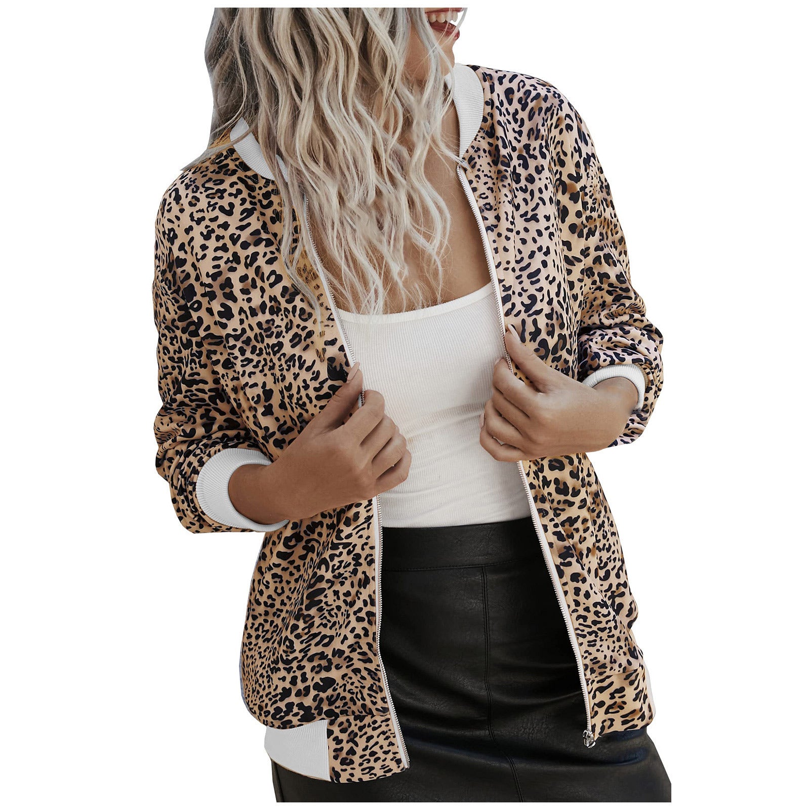 Stylish Leopard Print Jacket for Women Women's Leopard Print Stand Collar Jacke | Ectron Online