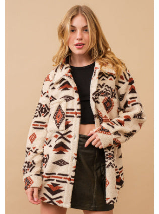 Vintage-Inspired Plush Long-Sleeve Jacket Women's Retro Plush Lapel Long-sleeved J | Ectron Online