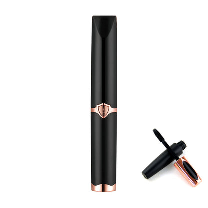 Black and rose gold mascara with cap on a white background