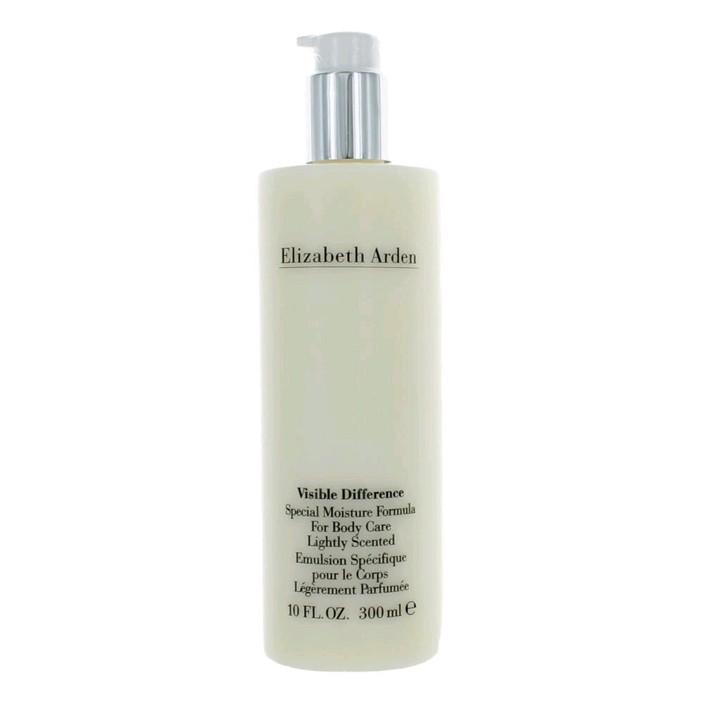 Moisture lotion bottle with silver pump and beige label